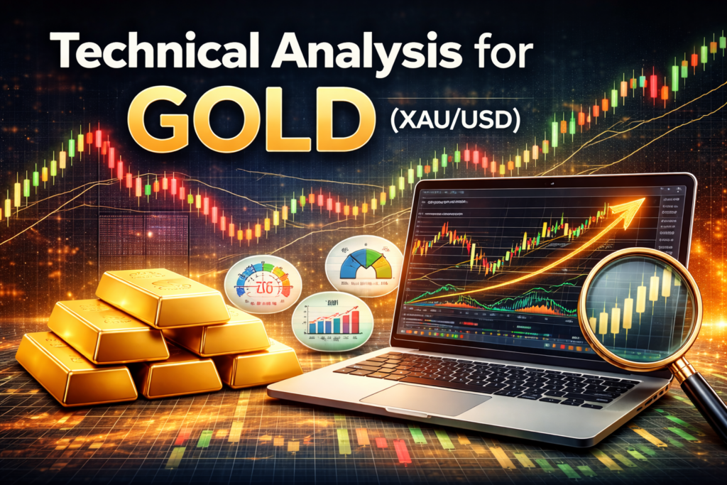 technical analysis for gold trendlines indicators XAUUSD chart example