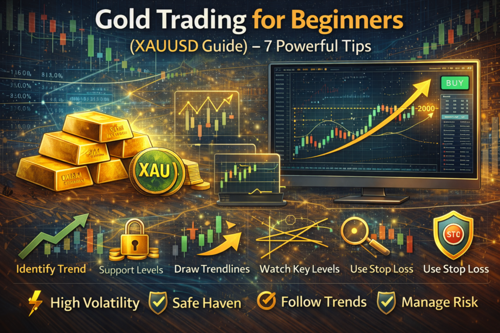 gold trading for beginners XAUUSD chart strategy example